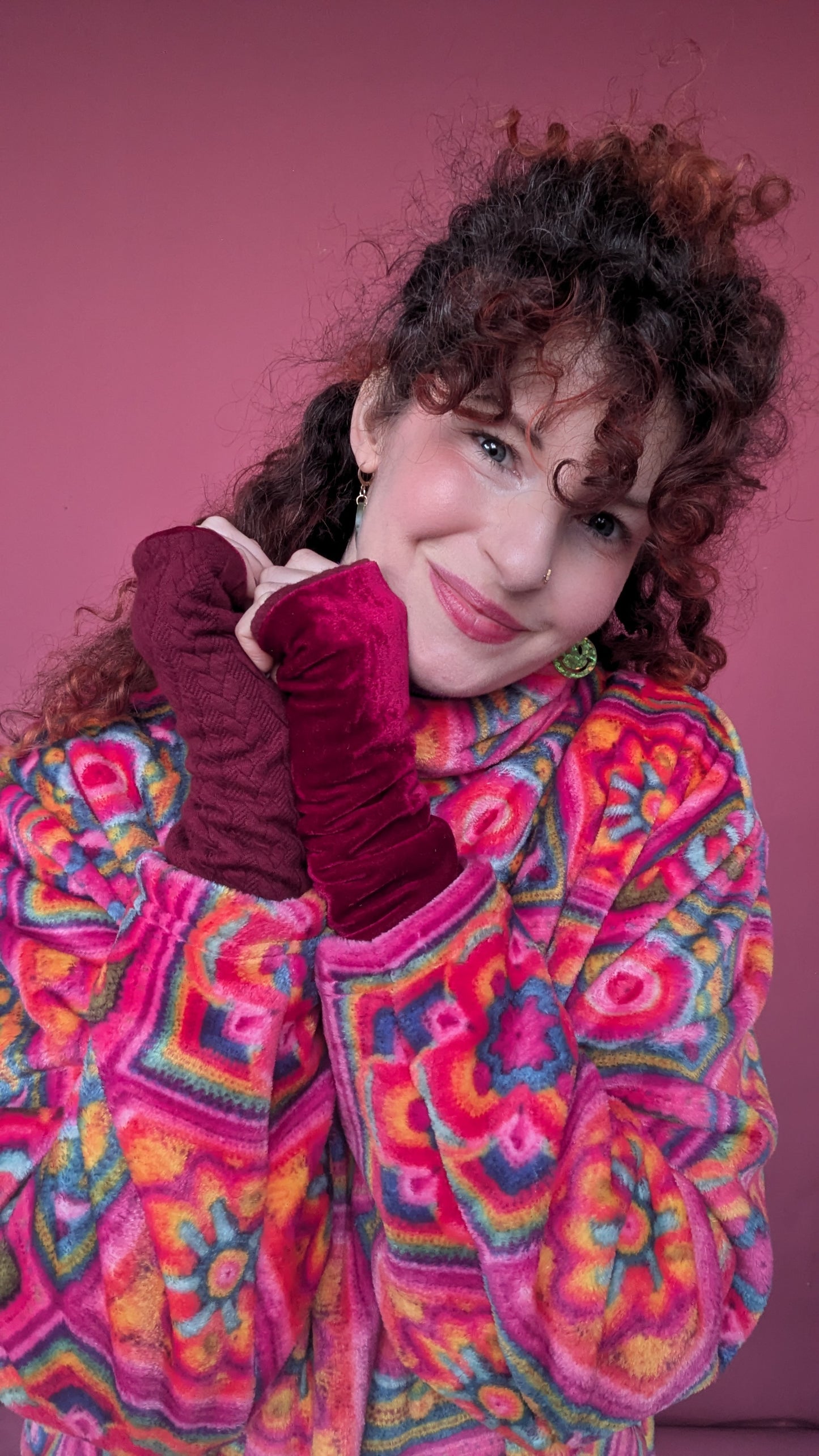 Reversible Hand Warmers in Burgundy