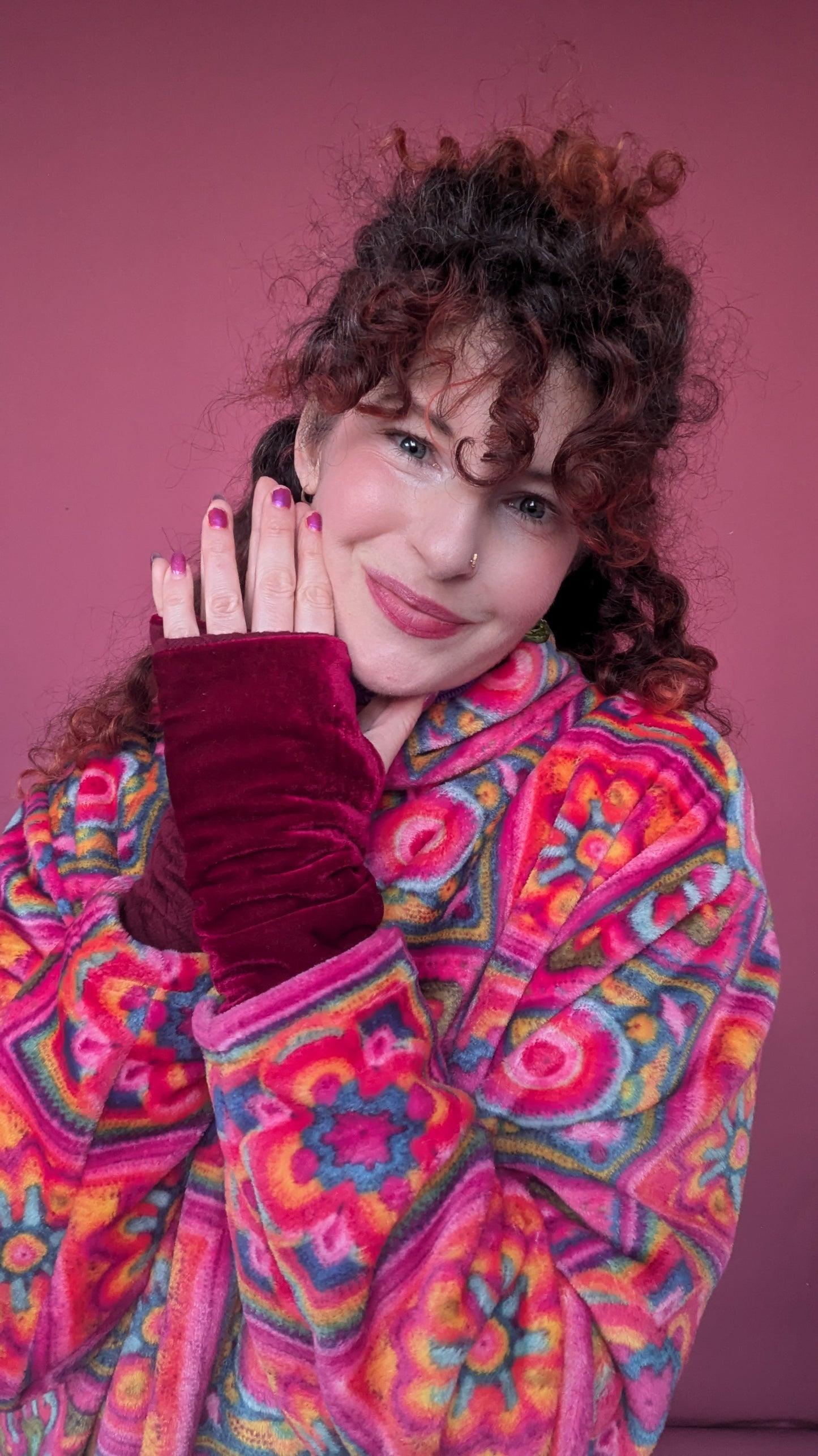 Reversible Hand Warmers in Burgundy