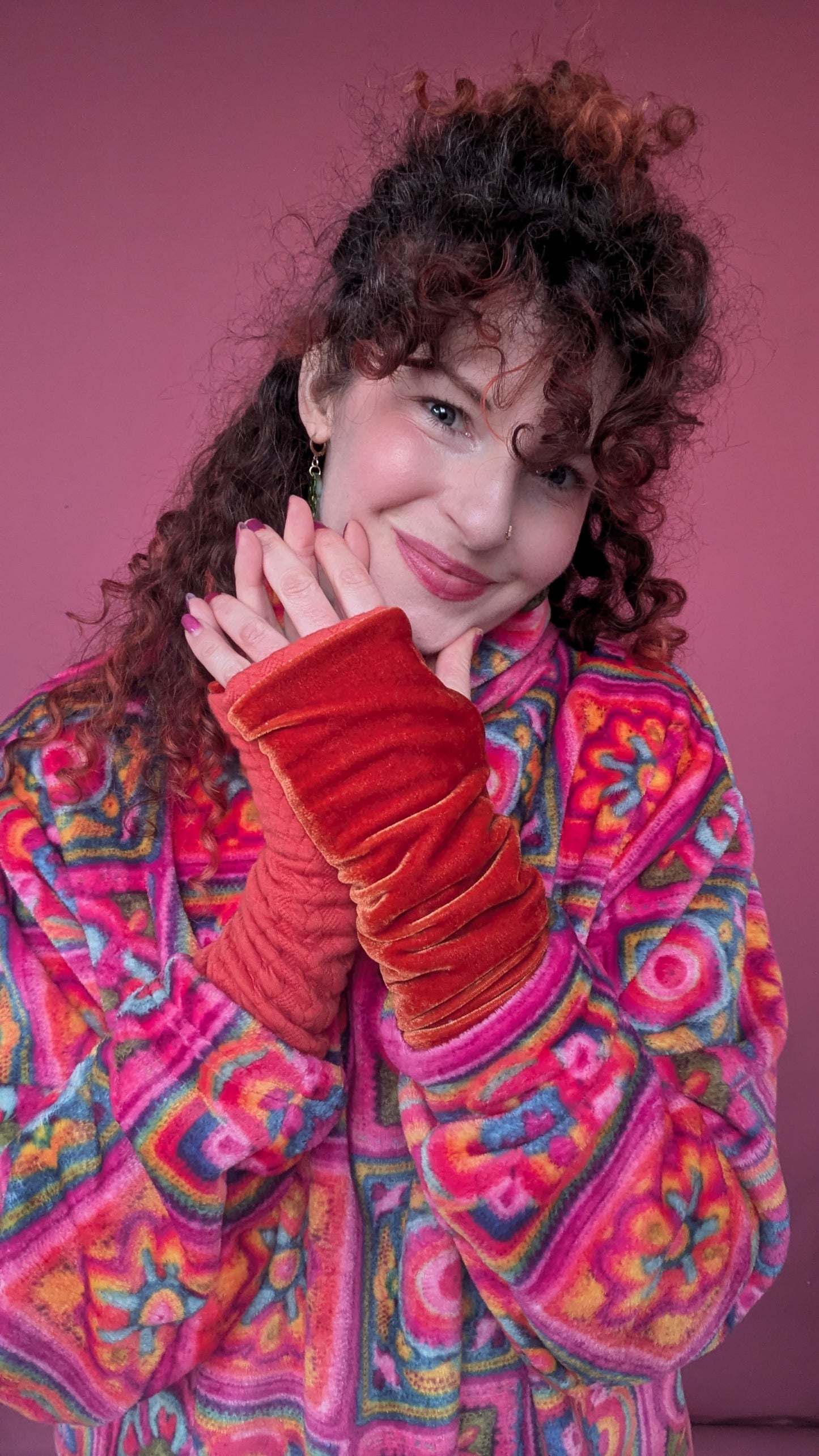 Reversible Hand Warmers in Burnt Orange