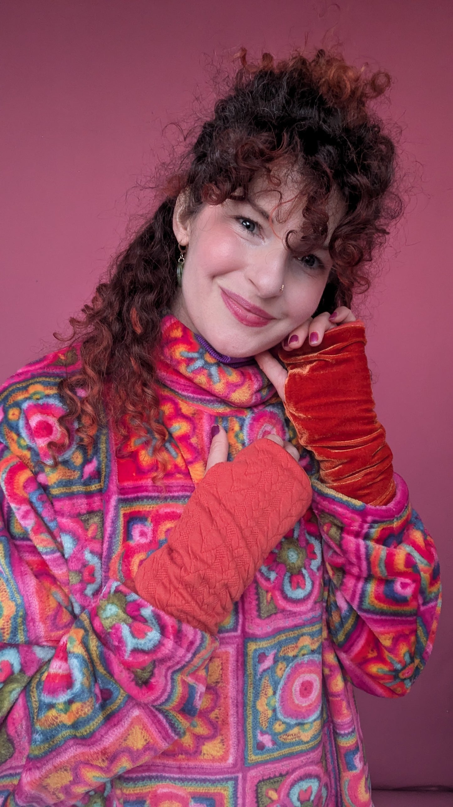 Reversible Hand Warmers in Burnt Orange