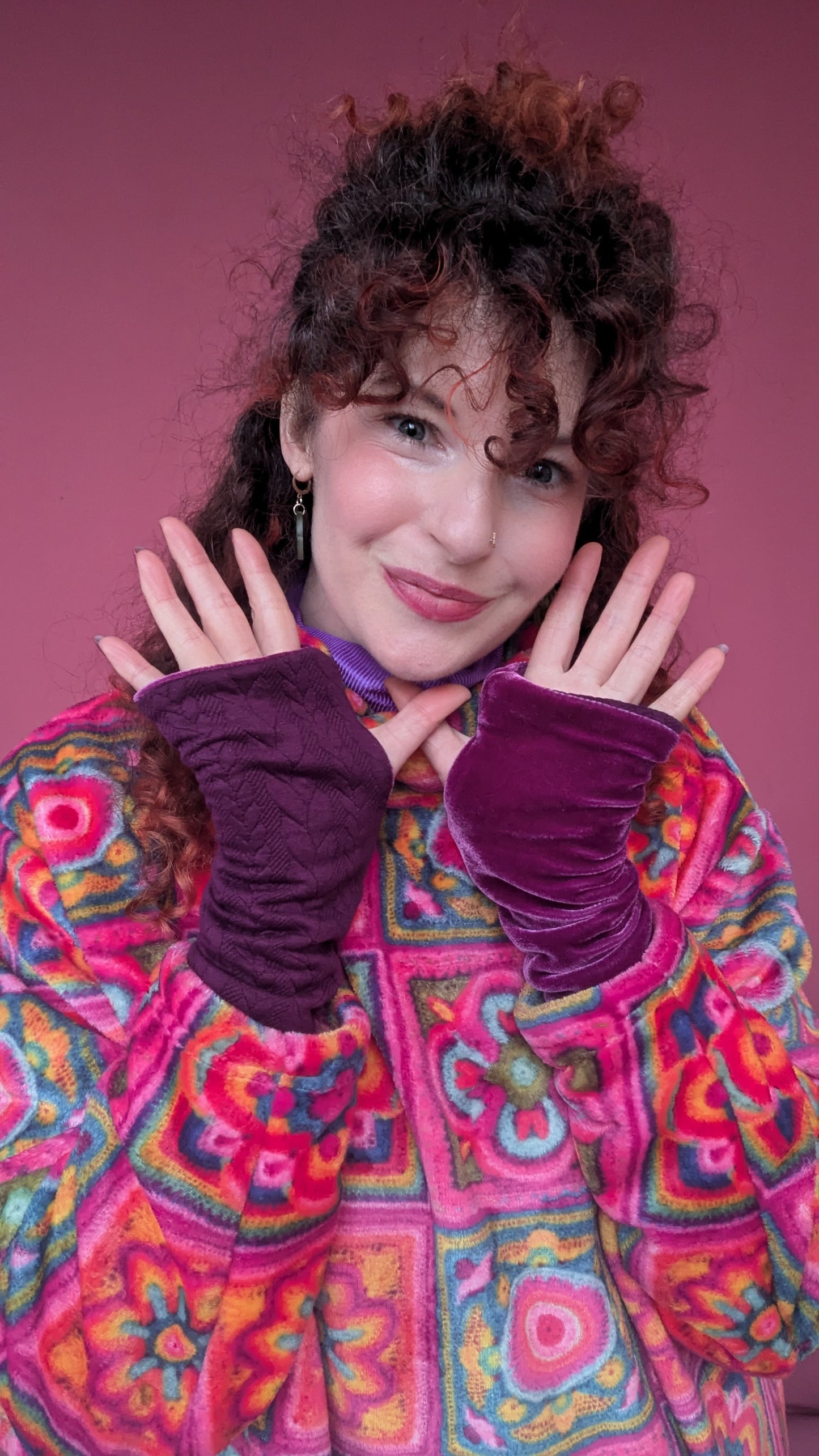 Reversible Hand Warmers in Purple Plum
