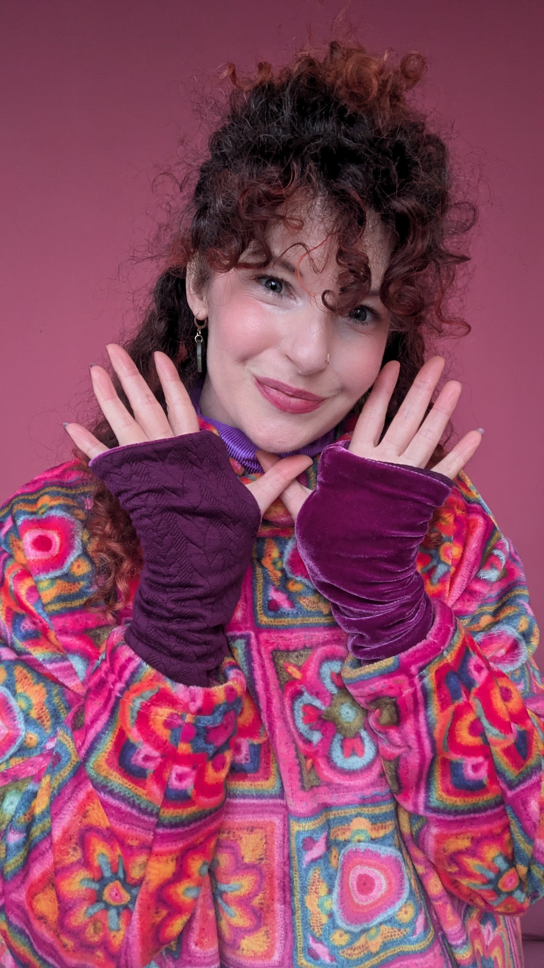 Reversible Hand Warmers in Purple Plum - Megan Crook