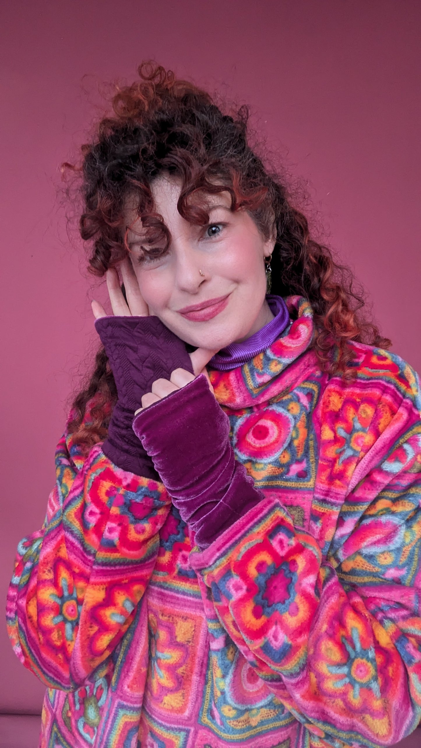 Reversible Hand Warmers in Purple Plum