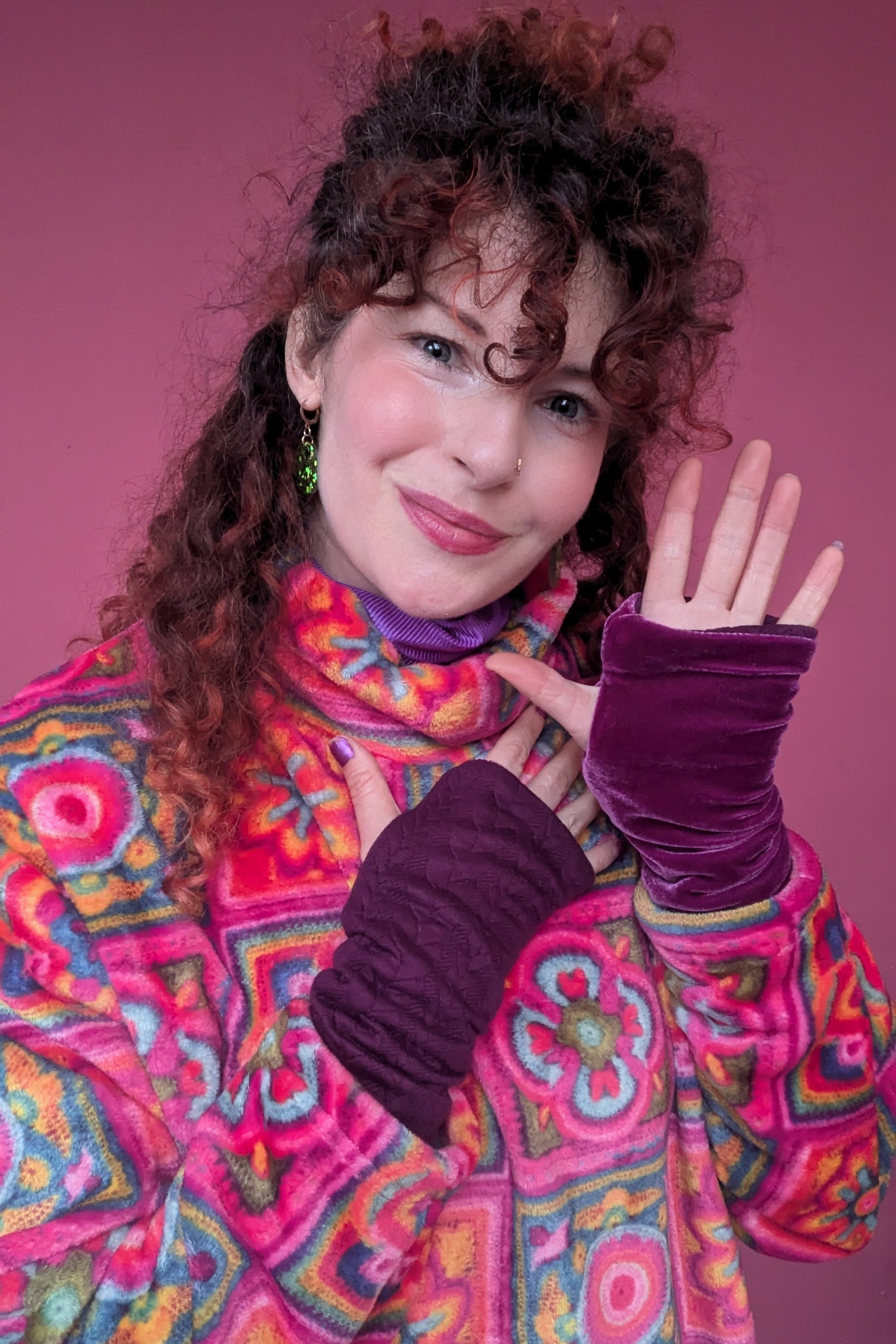 Reversible Hand Warmers in Purple Plum - Megan Crook