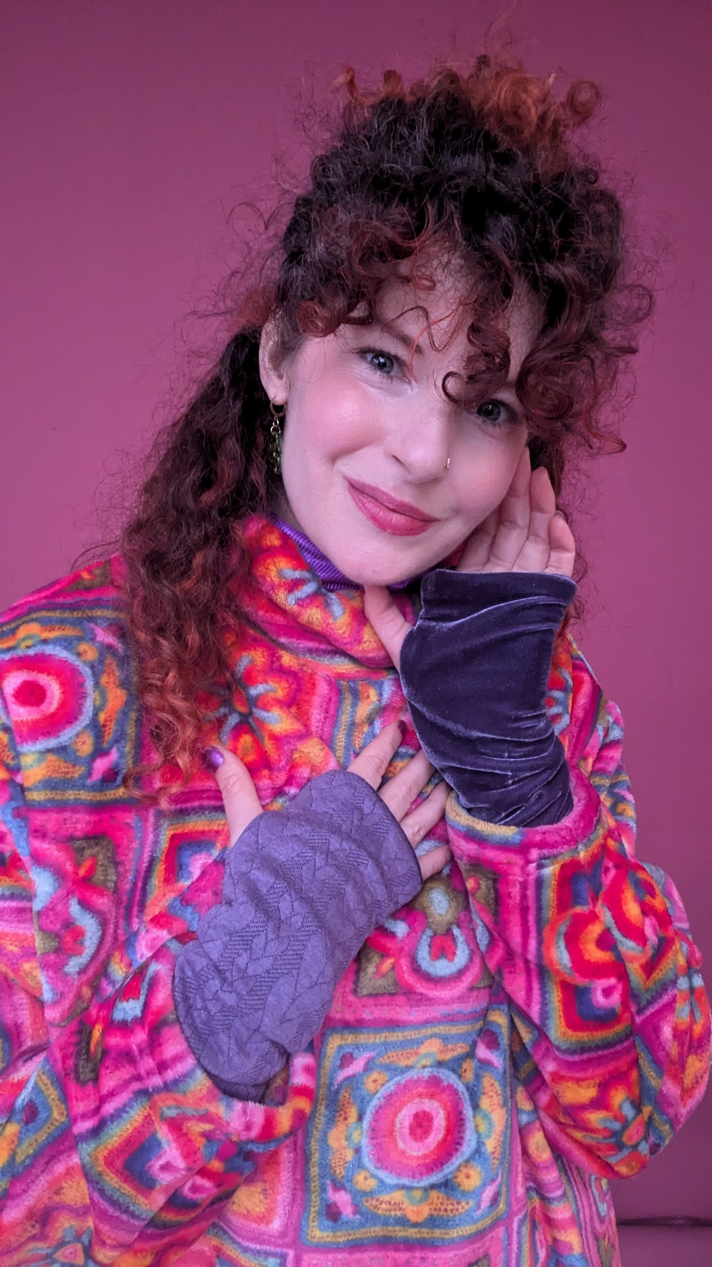 Reversible Hand Warmers in Lilac Lavender Grey