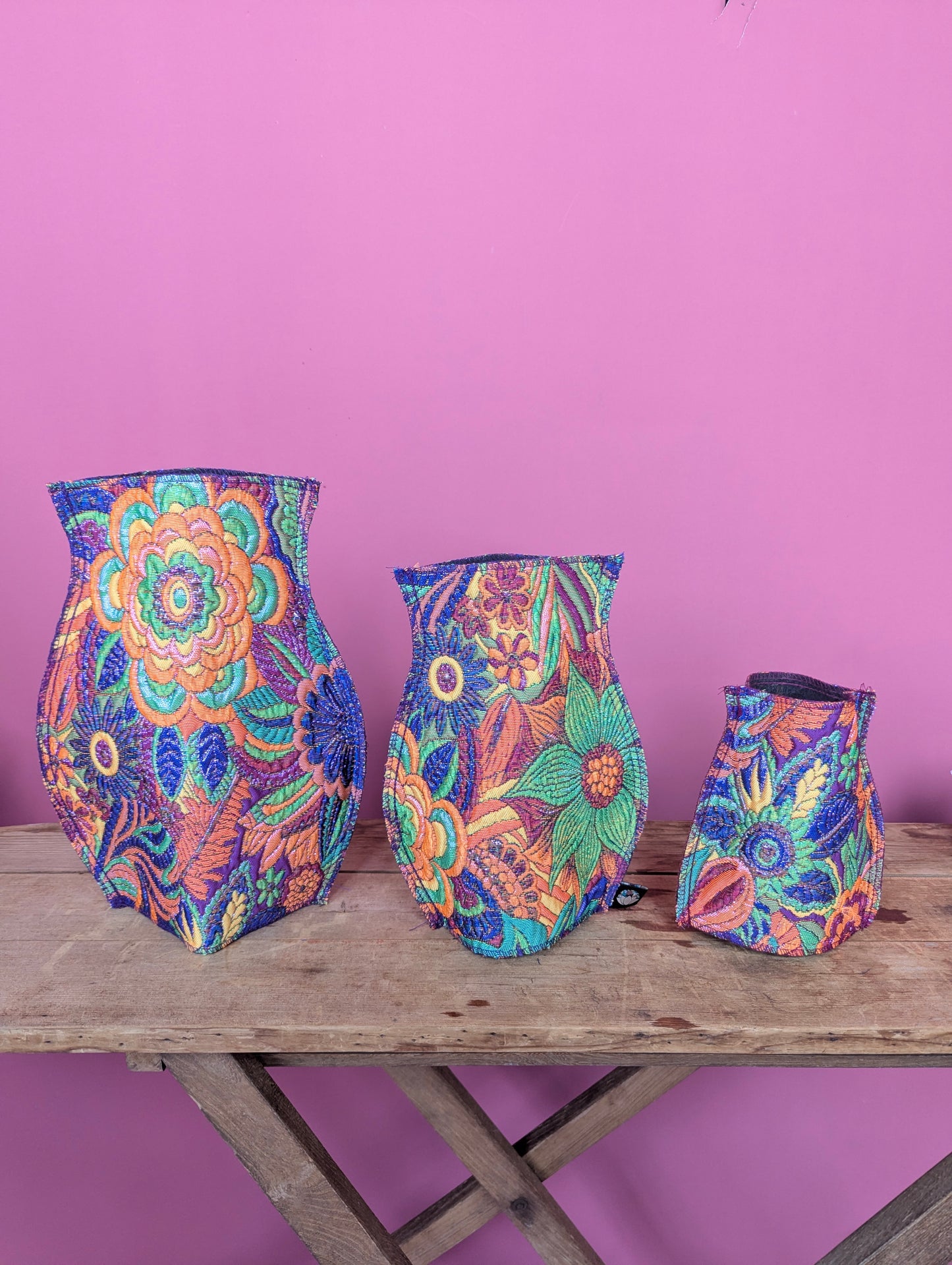 Pop Up Vase in Rainbow Floral Fantasy