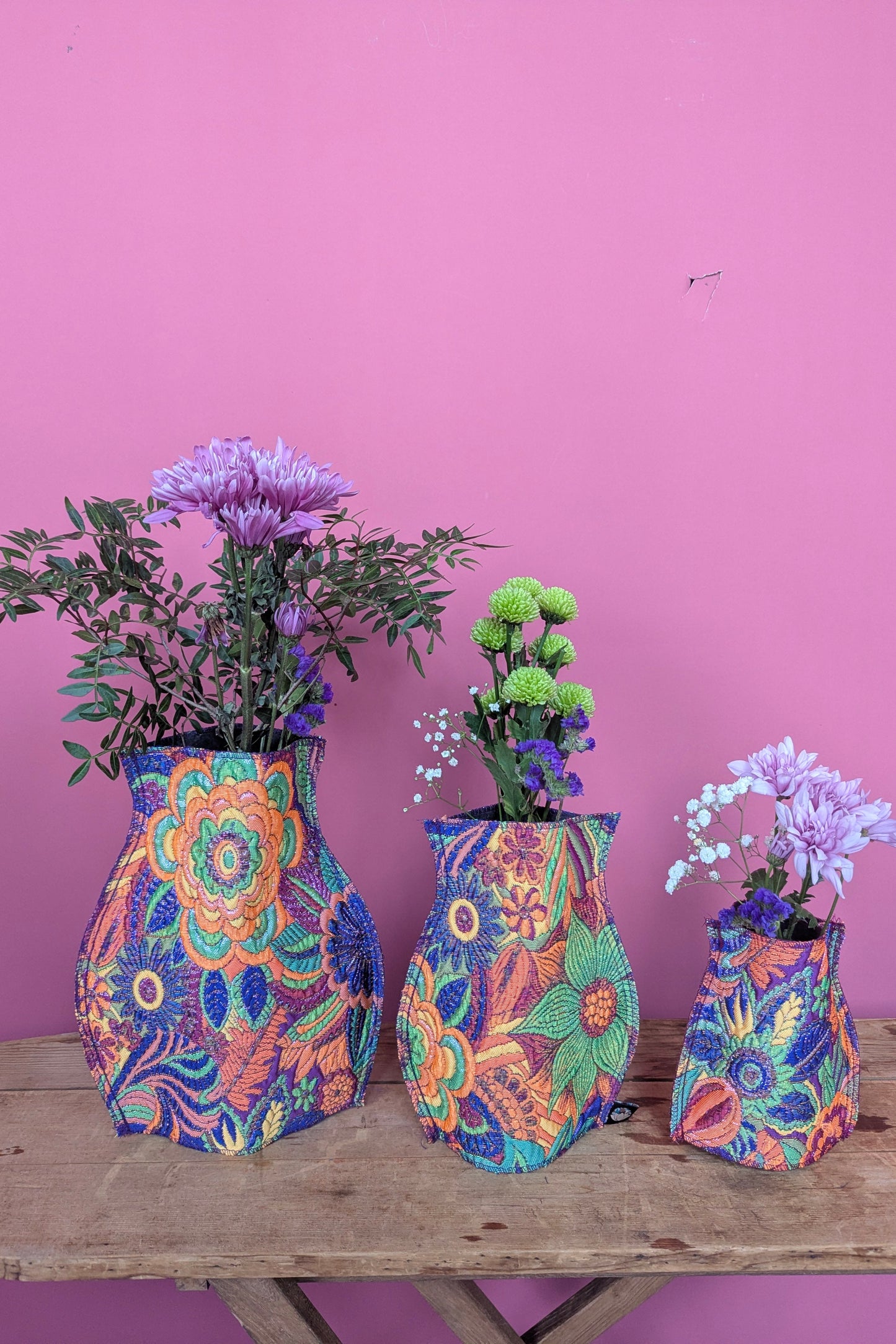 Pop Up Vase in Rainbow Floral Fantasy