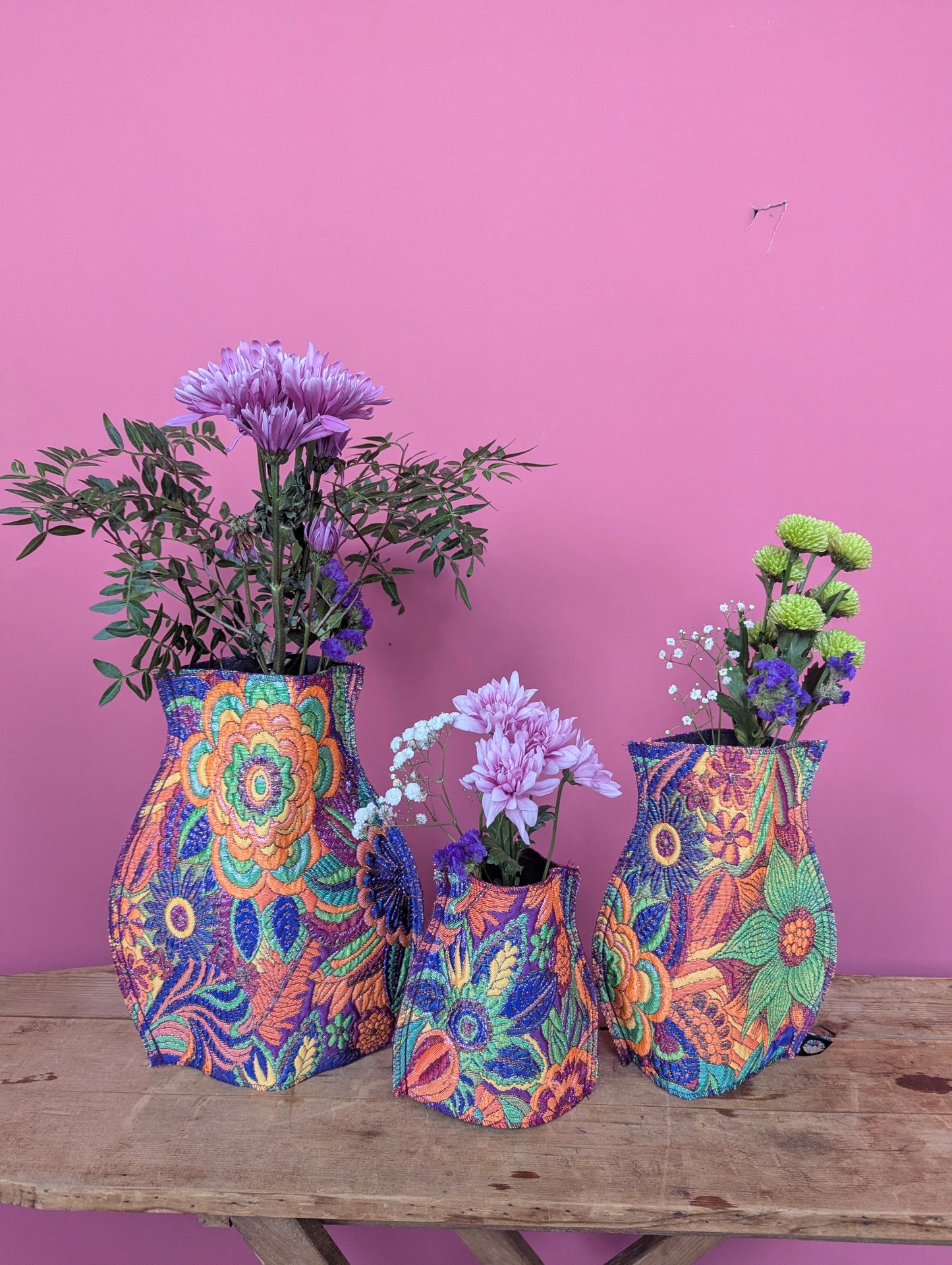 Pop Up Vase in Rainbow Floral Fantasy