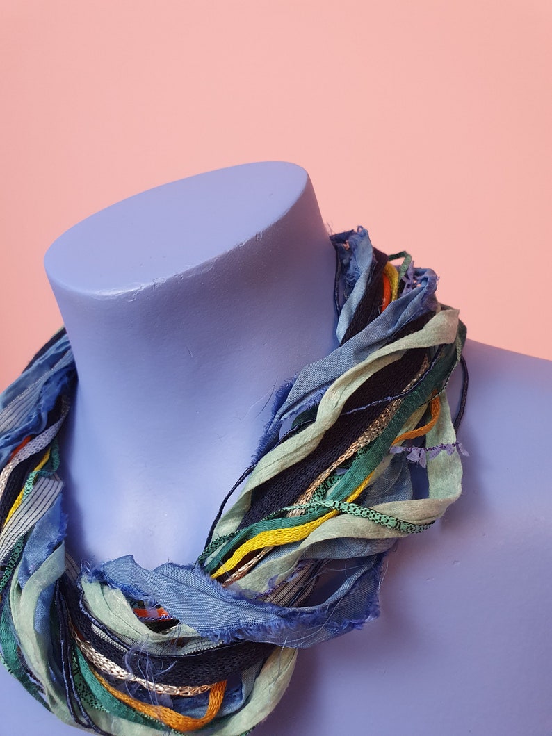 Silk Yarn Necklace in Beach Hut - Megan Crook