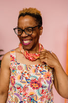 Silk Yarn Necklace in Orange Flame - Megan Crook
