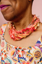 Silk Yarn Necklace in Orange Flame - Megan Crook