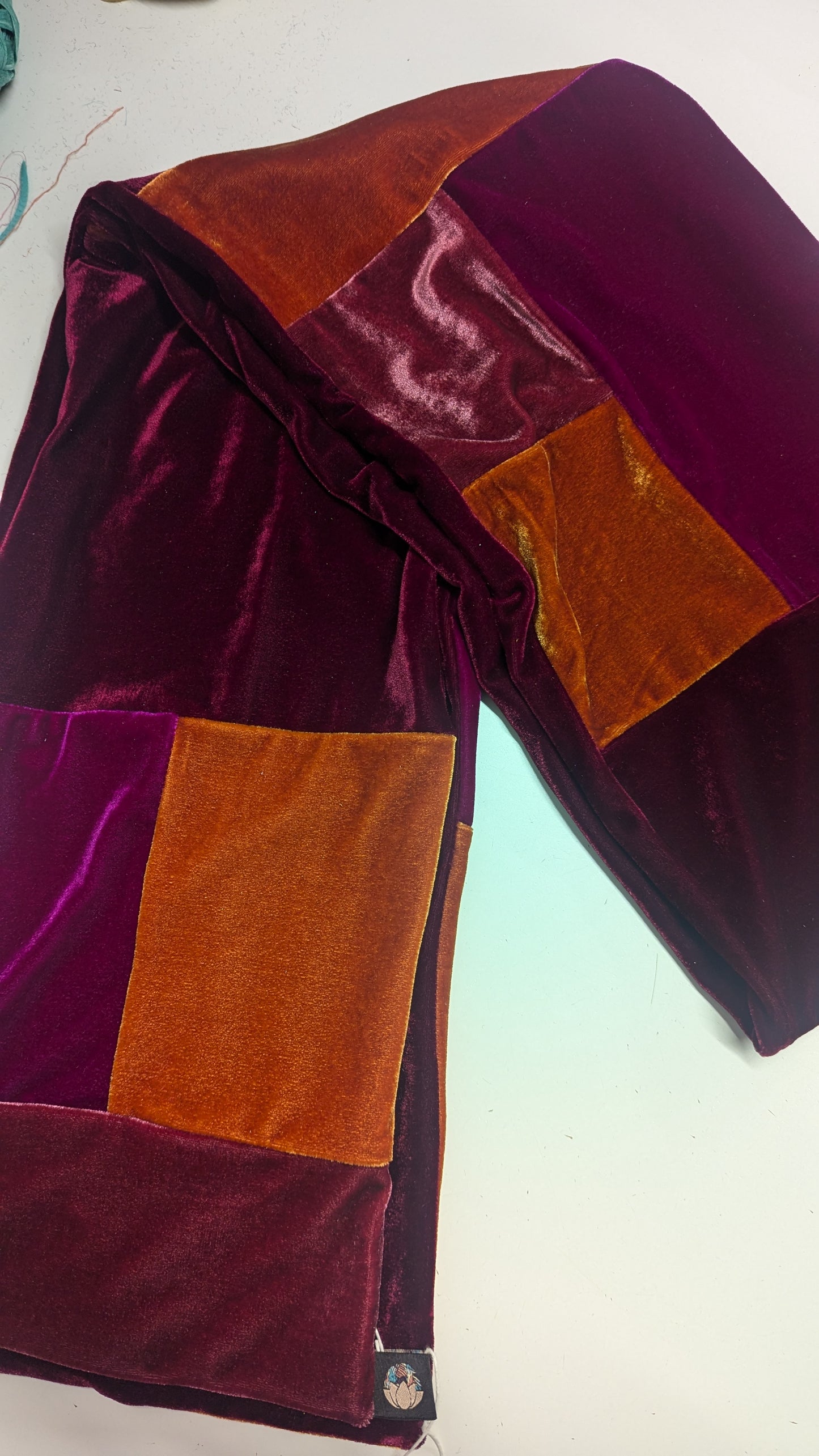 Patchwork Velvet Scarf in Pink/Purple +2 Colourways