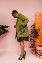 Load image into Gallery viewer, Embellished Short Wool Coat in Olive Green