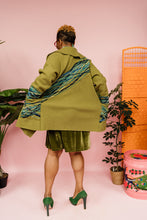Load image into Gallery viewer, Embellished Short Wool Coat in Olive Green