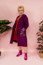 Load image into Gallery viewer, Embellished Long Wool Coat in Berry