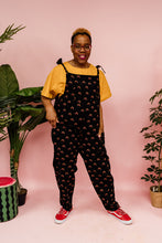 Load image into Gallery viewer, Rainbow Cord Dungarees in Black