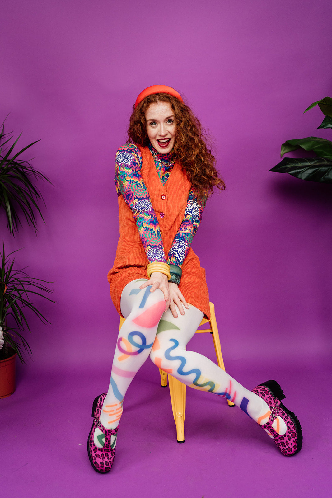 Long Sleeved Turtleneck in Rainbow Drip - Megan Crook