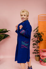 Load image into Gallery viewer, Embellished Long Wool Coat in Royal Blue