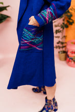 Load image into Gallery viewer, Embellished Long Wool Coat in Royal Blue
