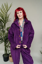 Load image into Gallery viewer, Corduroy Cropped Chore Jacket in Purple