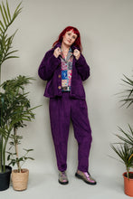 Load image into Gallery viewer, Corduroy Cropped Chore Jacket in Purple