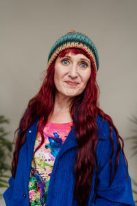 Striped Beanie Hat in Multi
