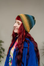 Load image into Gallery viewer, Striped Beanie Hat in Aqua Mix