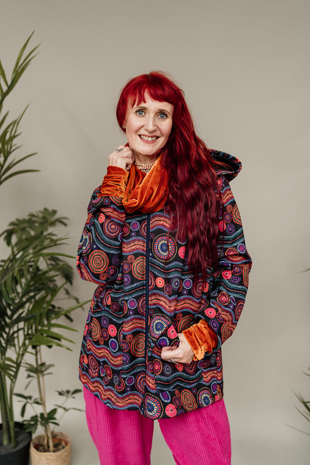 Velvet Cowl in Burnt Orange - Megan Crook