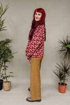SALE Funnel Neck Jumper in Berry Rainbow XL - Megan Crook