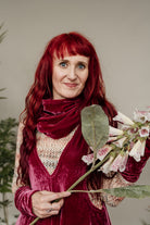 Velvet Cowl and Wrist Warmers Set in Dusty Rose - Megan Crook