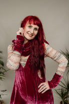 Velvet Cowl and Wrist Warmers Set in Dusty Rose - Megan Crook