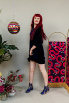 Velvet Swing Dress in Midnight - Megan Crook