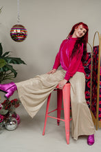 Load image into Gallery viewer, Velvet Funnel Neck Jumper in Bright Pink
