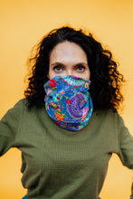 Load image into Gallery viewer, Jersey Snood in Blue Crochet Jersey