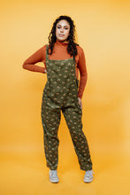 Load image into Gallery viewer, Rainbow Cord Dungarees in Khaki