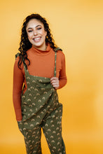 Load image into Gallery viewer, Rainbow Cord Dungarees in Khaki