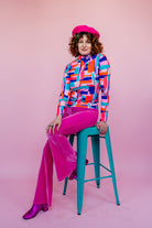 Long Sleeved Turtleneck in Sorbet Block - Megan Crook