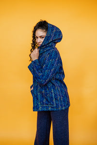 Rain Coat in Blue Knit