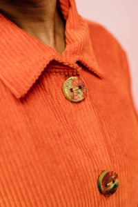 Corduroy Chore Jacket in Orange