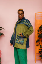 Load image into Gallery viewer, Embellished Denim Chore Jacket in Olive Corduroy