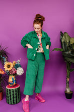 Load image into Gallery viewer, Corduroy Cropped Chore Jacket in Emerald Green