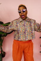 SALE - Liberty Box Jacket in Pale Multi L - Megan Crook