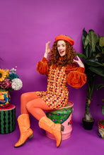 Load image into Gallery viewer, Corduroy Pinafore Dress in Retro Wallflower