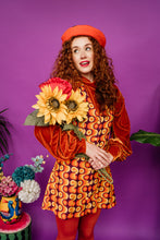 Load image into Gallery viewer, Corduroy Pinafore Dress in Retro Wallflower