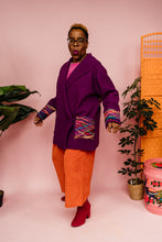 Load image into Gallery viewer, Embellished Short Wool Coat in Berry