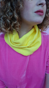 Cotton Knit Cowl in Lemon Yellow