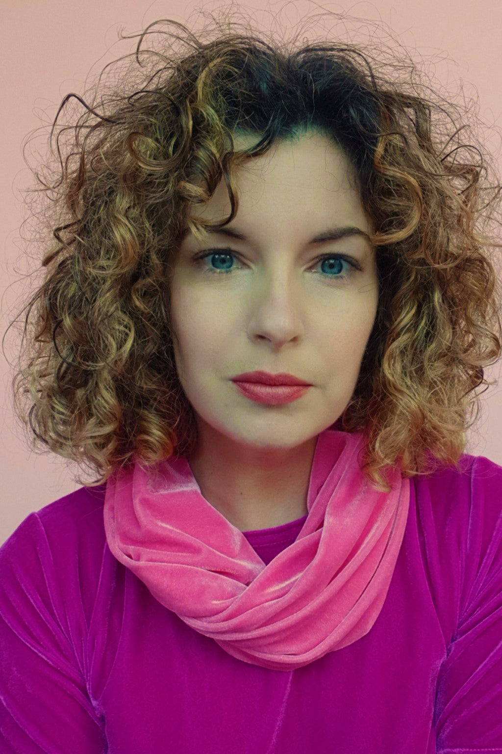 Velvet Cowl in Bubblegum Pink