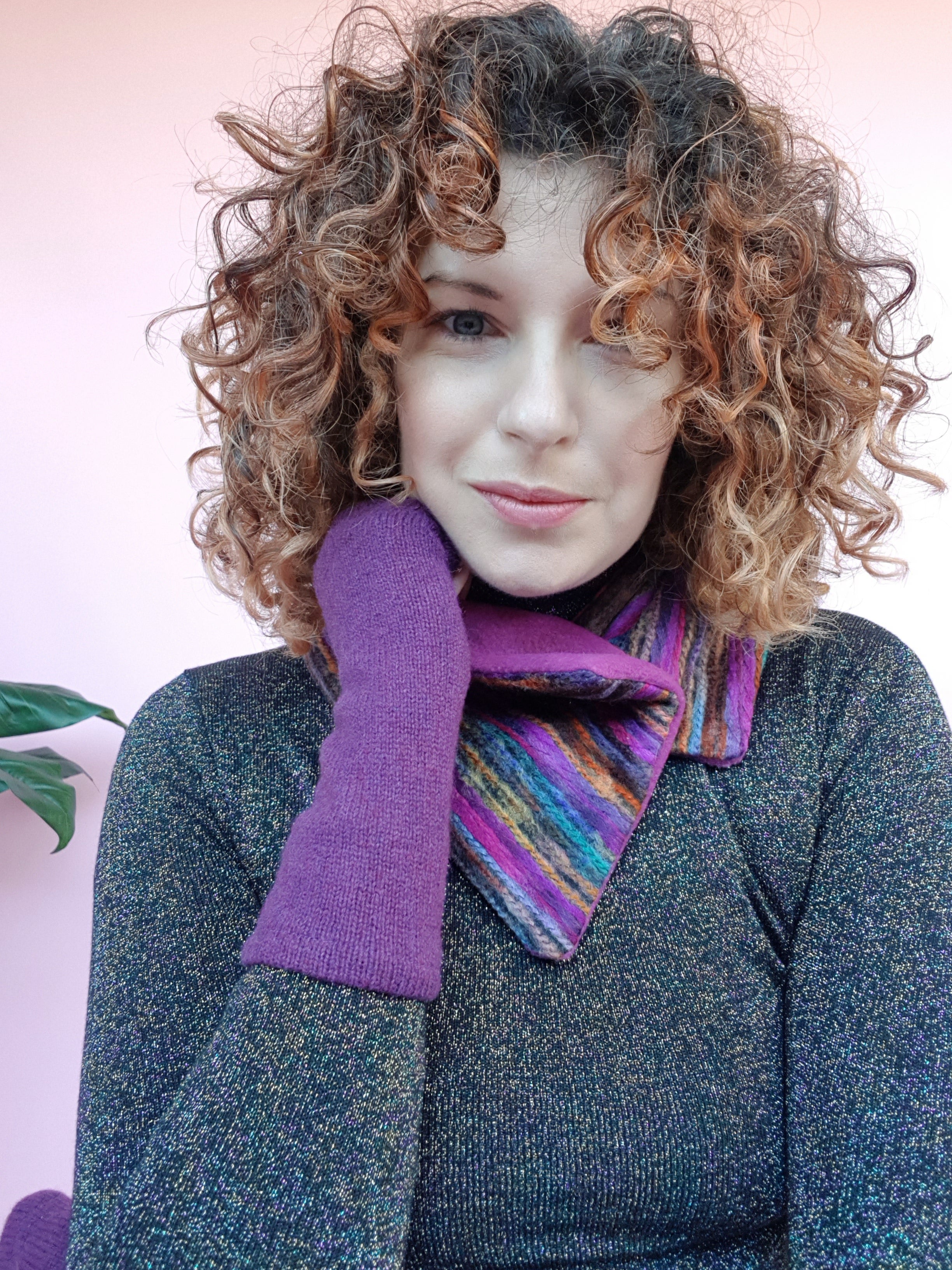 Long Sleeved Turtleneck in Black Lurex - Megan Crook