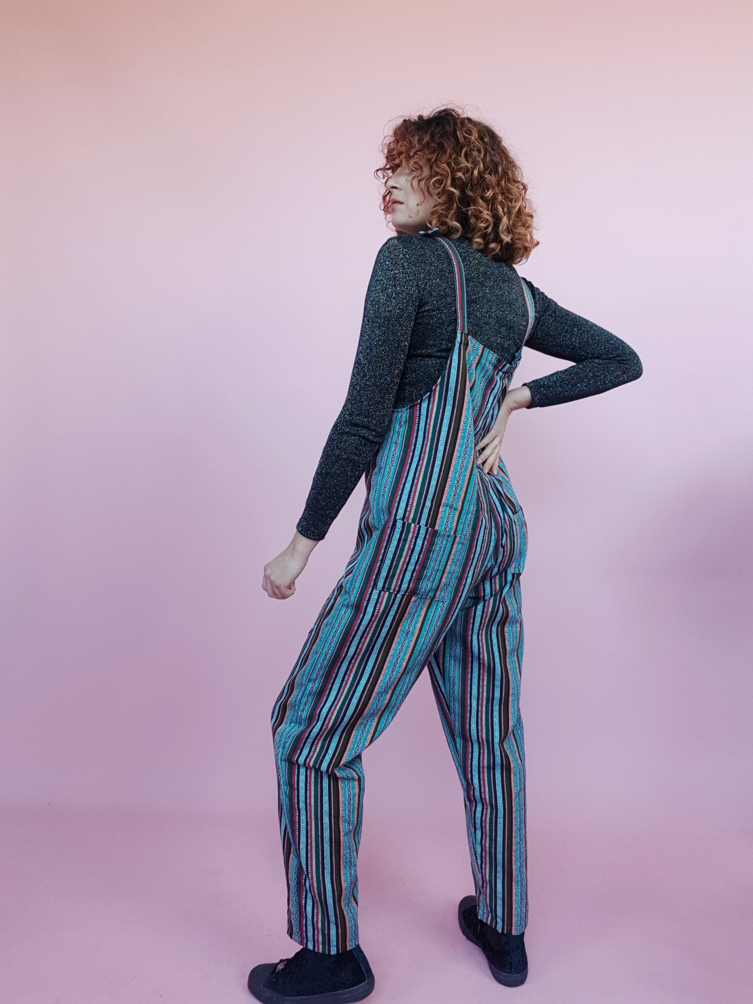 Long Sleeved Turtleneck in Black Lurex - Megan Crook