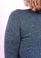 Long Sleeved Turtleneck in Black Lurex - Megan Crook